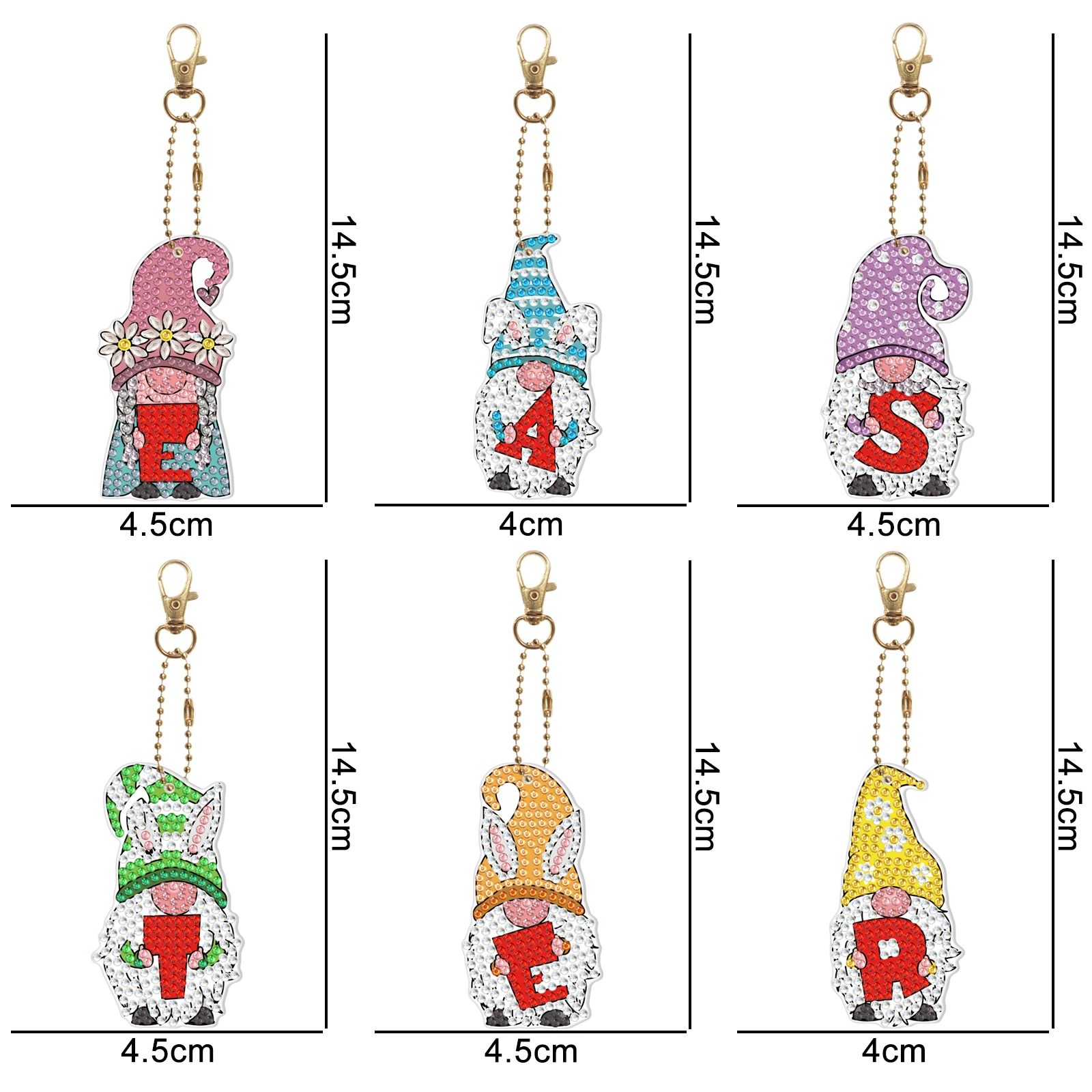 New Keychain 5D Diamond Painting Embroidery Keychain DIY Cartoon Animal Bouquet Keychain Single Sided Point Drill Pendant Gift 