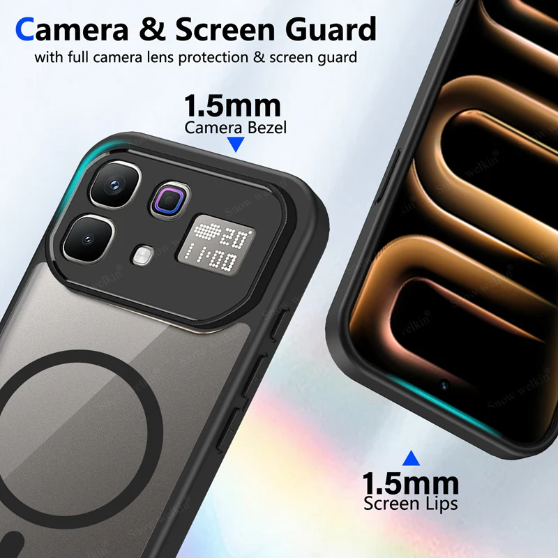 Sleek Magnetic Transparent Silicone Phone Case with PC Back & TPU Bumper - Shockproof & Stylish Cover