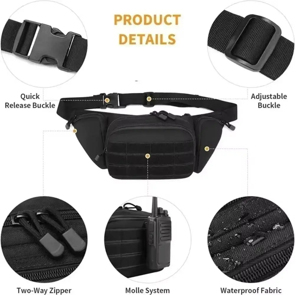 Large Capacity Outdoor Waist Bag High Density Nylon Multifunctional Climbing Chest Bag Durable Waterproof