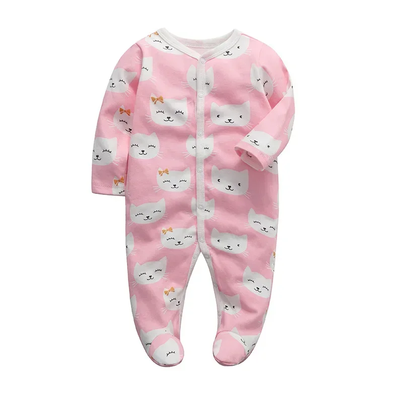 Four Seasons 0-12Months Baby Rompers Newborn Girls&Boys 100%Cotton  of Long Piece Infant Clothing Pajamas Overalls Cheap 2