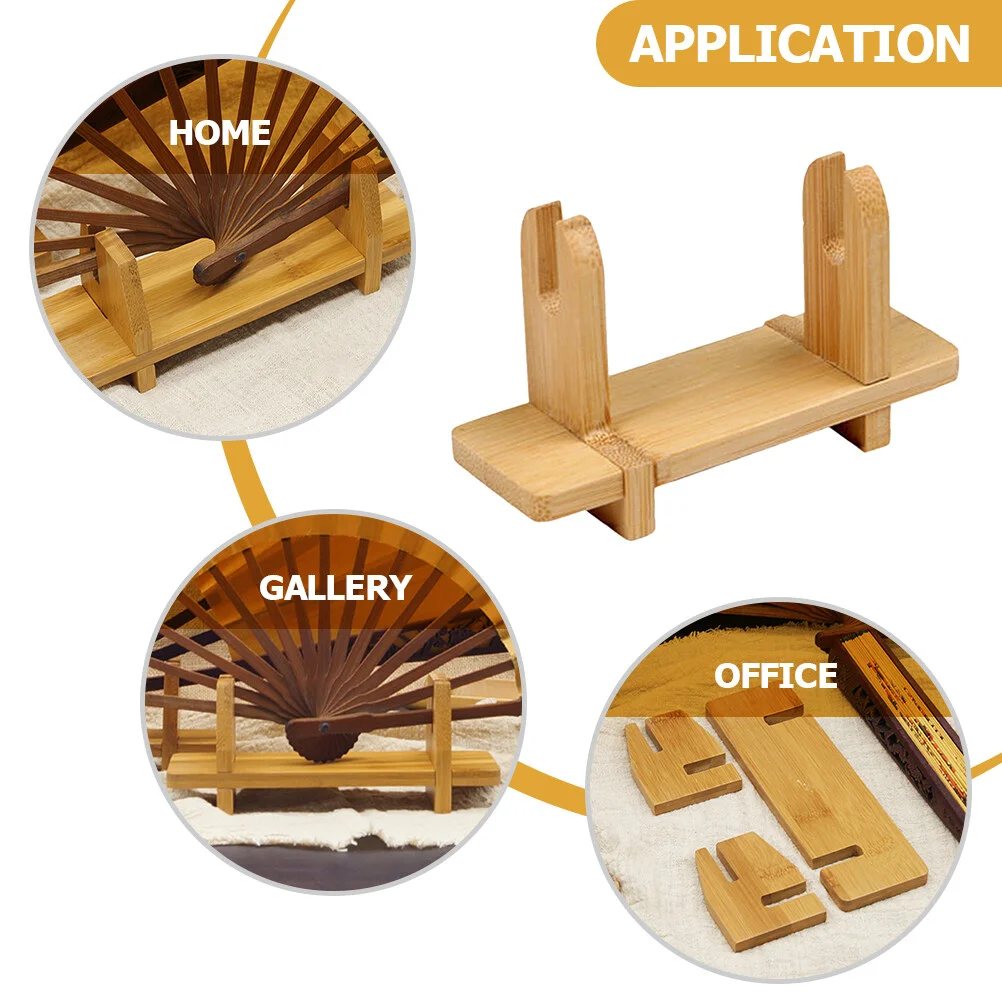 Chinese Folding Fan Display Stand Rack Holder Japanese Wooden Bracket Traditional Picture Frame