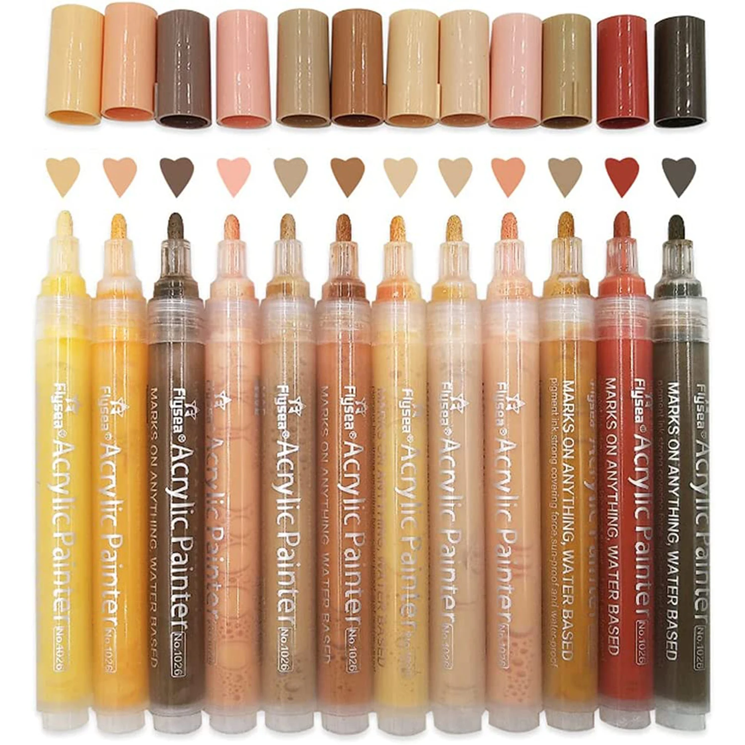 

Skin Tone Markers, 3.0mm Tip Acrylic Skin Color Colors Paint Markers for Painting, Sketch Portrait Drawing Acrylic Paint Marker
