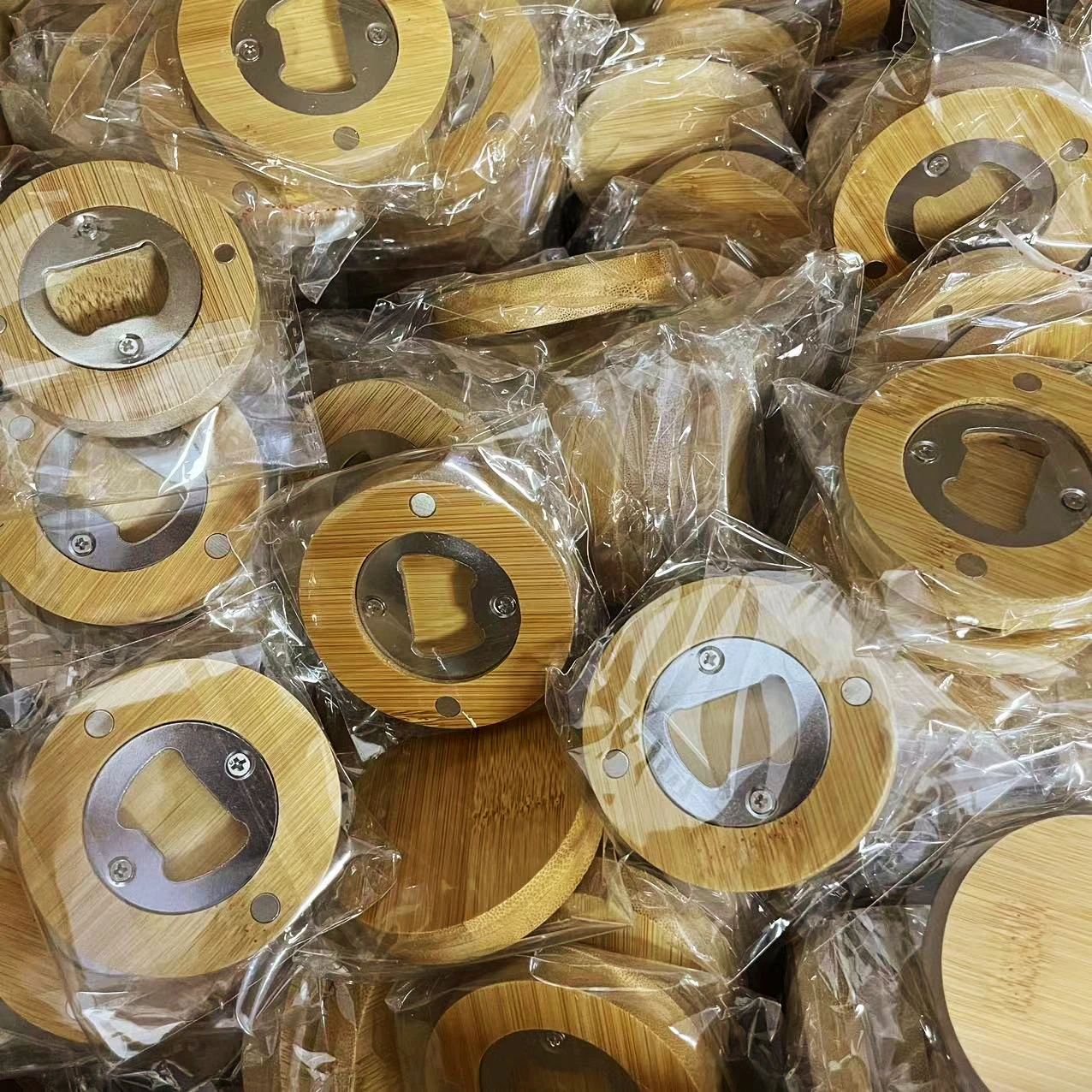 Premium Bamboo DIY Bottle Opener - Elegant Barware & Wedding Favor Accessory