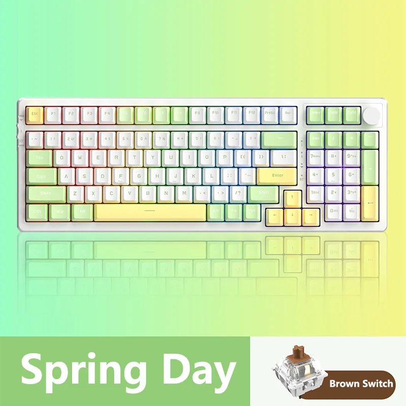 Akページ② AJAZZ AK992 RGB 100 Keys Bluetooth Gaming Mechanical Keyboard Hot