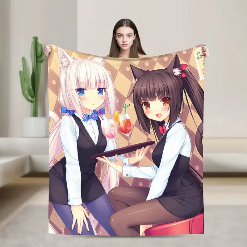 Shigure Minaduki and Fraise Nekopara Anime Blanket  Flannel Funny Soft Throw Blankets for Bed Sofa Autumn/Winter - Image 19