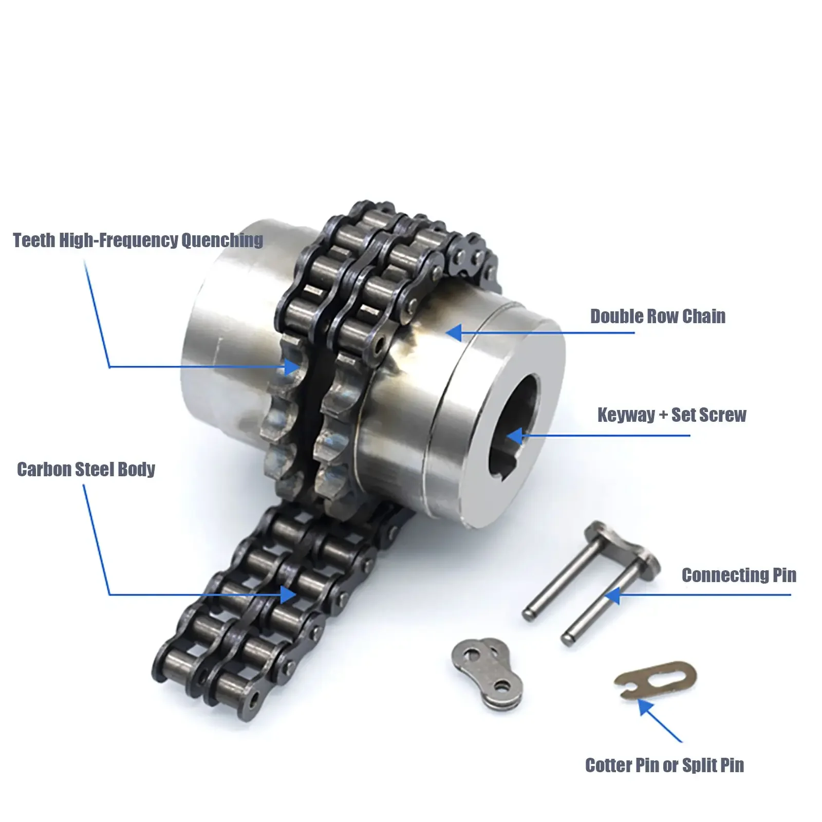 커버 포함 스프로킷 기어 체인 커플러, KC4016, 14mm, 15mm, 16mm, 17mm, 18mm, 19mm, 20mm,  22mm, 24/25mm, 4mm, 28mm, 30mm, 32mm, 1PC-Freehip.co.kr