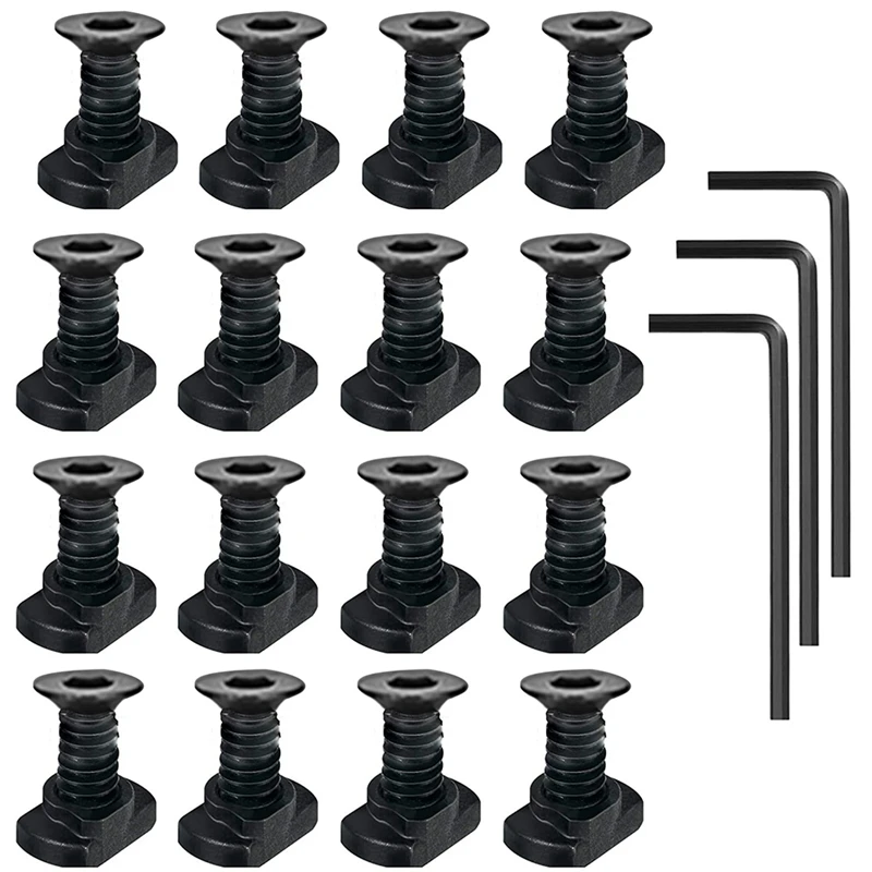 

1Set M 4 T-Nut Metric Camming Screw Black Compatible With Standard Rail Systems, With Thread Screws