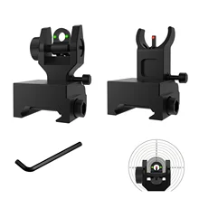

Tactical Hunting Mechanical Aiming Front Rear Sight Set Folding Profile Quick Release Quick Transition Fits Most Rails