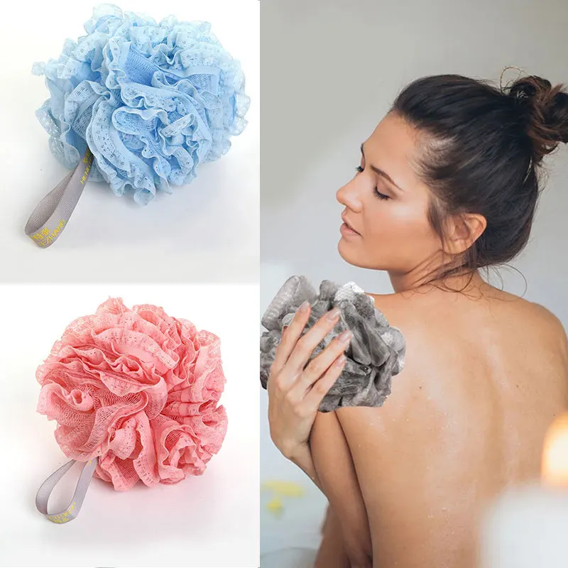 Soft Bath Scrub Bath Ball Body Clean Bath Puff Bathroom Supplies  Flower Scrubbing Bubble Shower Mesh Sponge Back Brush 2