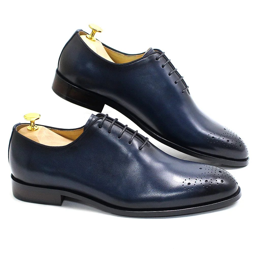 Italian Style Men's Dress Shoes Genuine Leather Handmade Classic Whole-Cut  Oxford Lace-Up Office Business Formal Shoes for Men - AliExpress 322