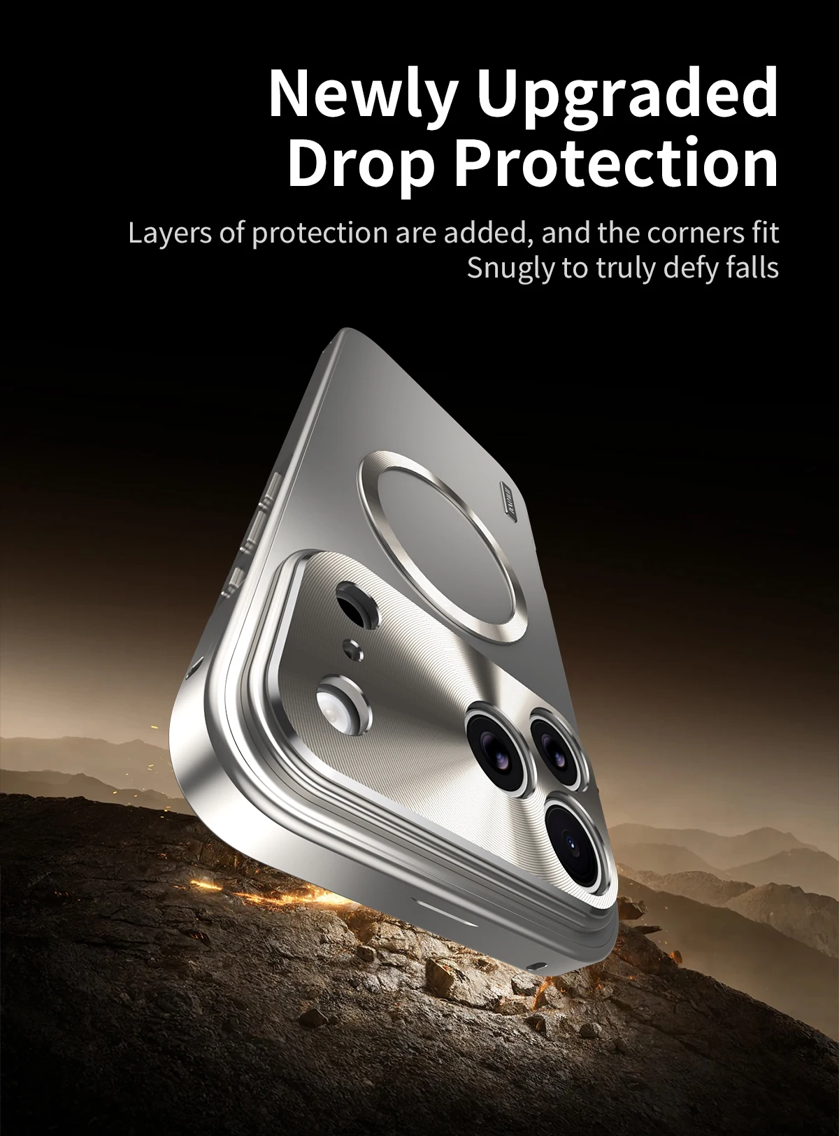 All Aluminum Frame Magnetic Suction PC Frosted Backplate Phone Case, For IPhone 17 Promax 17 Pro Shock-Absorbing Ultra-Thin Case