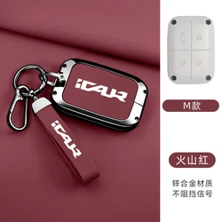 Chery ICAR Zinc Alloy Smart Keychain Case with Bluetooth Remote Control (Red - 2)