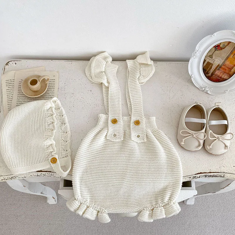 

MILANCEL Autumn Ins Style Sleeveless One-piece For Baby Girls Solid Knit Bodysuit