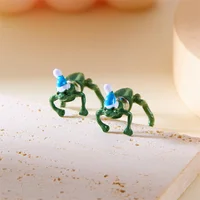 Creative Cute Animal Green Frog Toad Earrings For Women Funny Frog Wear A Santa Hat Piercing Earring Christmas Party Jewelry - Image 6