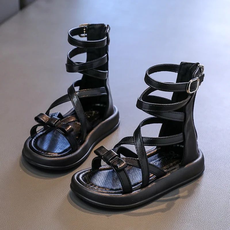 Kids Summer Gladiator Sandals Thick Bottom Woven School Shoes