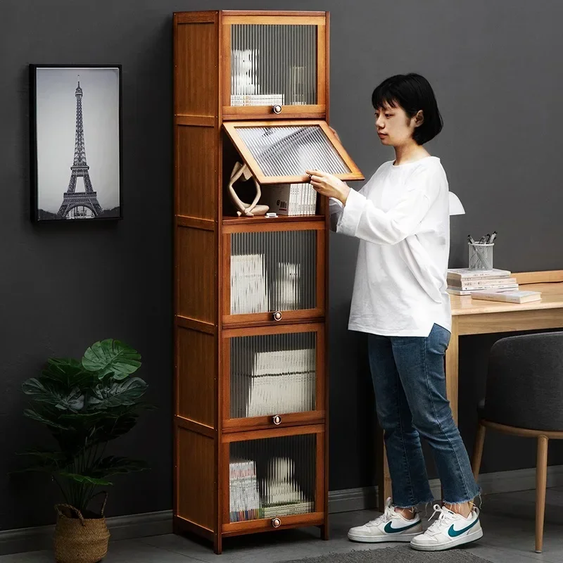 Bamboo Doors Libreria Nordic Display Organizer Credenze Libreria Minimalista Storage Etagere Rangement Furniture Per Soggiorno