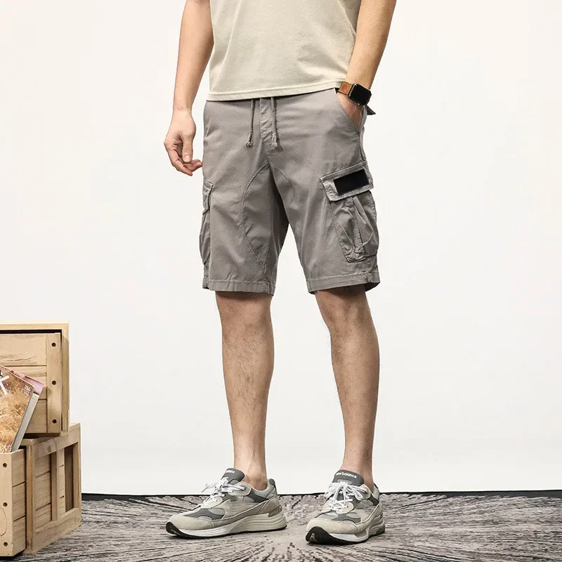 

High Quality Casual Cargo Shorts Men Military Outdoors Multiple Pockets Classic Compass Armband Embroidered Men Shorts Pants