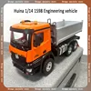 Huina 1598 1/14 Full Scale Lighting 14 Channel Alloy Remote Control Dump Truck Engineering Transport Vehicle Children Toy Gift 1