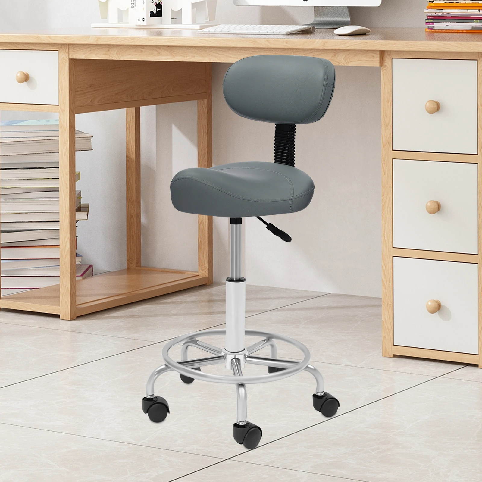 Barhocker Höhenverstellbarer Stuhl Frühstücksstuhl Barhocker Drehstühle Büro Ergonomischer Rollhocker 360° ° Drehbar für den Heimgebrauch – Detail 25