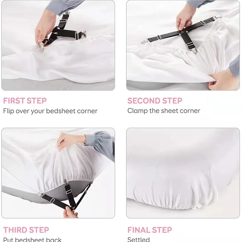 Portable Adjustable Bed Sheet Holder for Sheets Mattress Covers Sofa Cushion Covers Sheet Clips Clips Frame Fastener