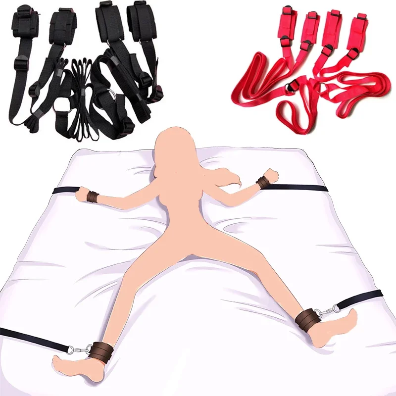 BDSM Bondage Handschellen Set Erotik Fetisch Restraint Strap Erwachsene Bett Handgelenke & Fußfesseln Erotik Sexspielzeug für Frauen Paare Sklave 1