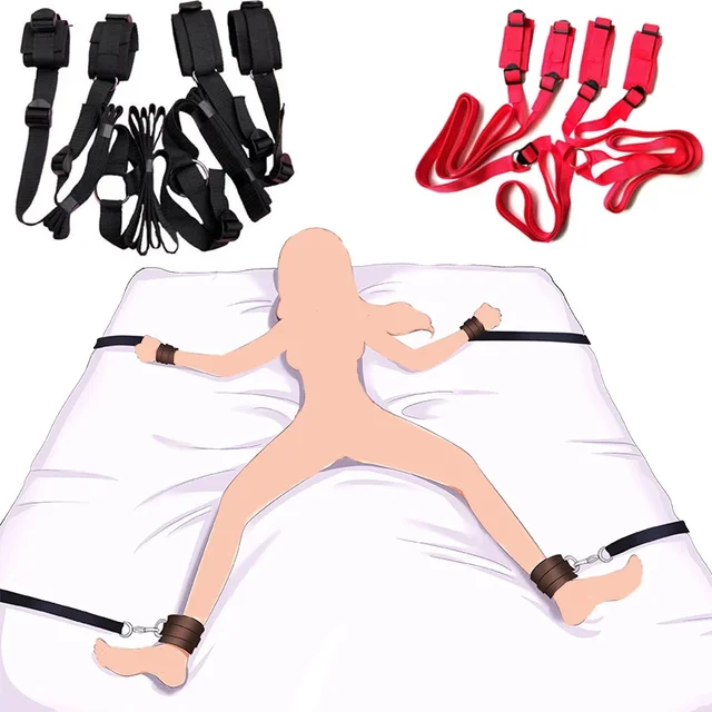 BDSM Bondage Handschellen Set Erotik Fetisch Restraint Strap Erwachsene Bett Handgelenke & Fußfesseln Erotik Sexspielzeug für Frauen Paare Sklave 1