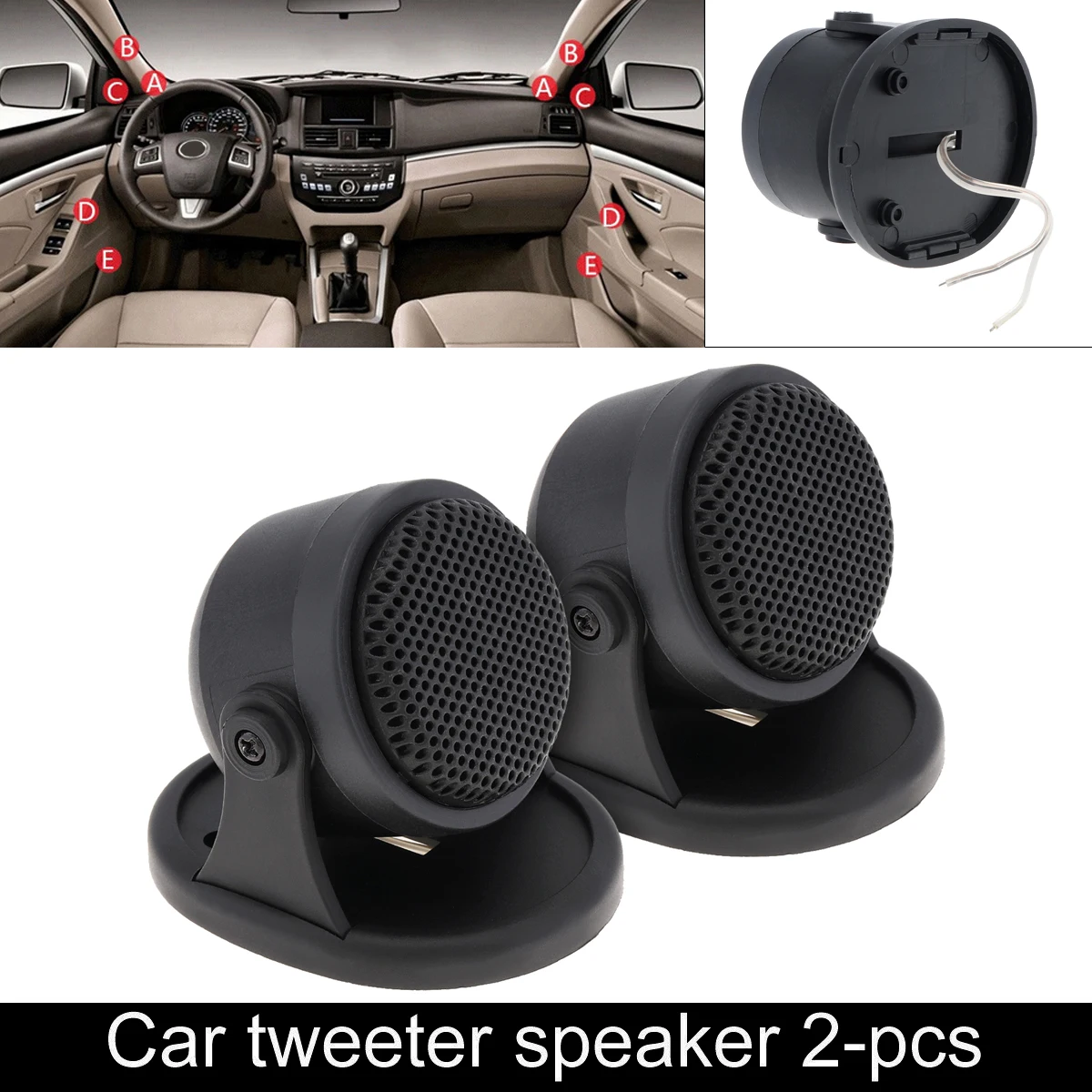 2pcs 20w Mini Dome Tweeter High Efficiency Universal Car Speakers