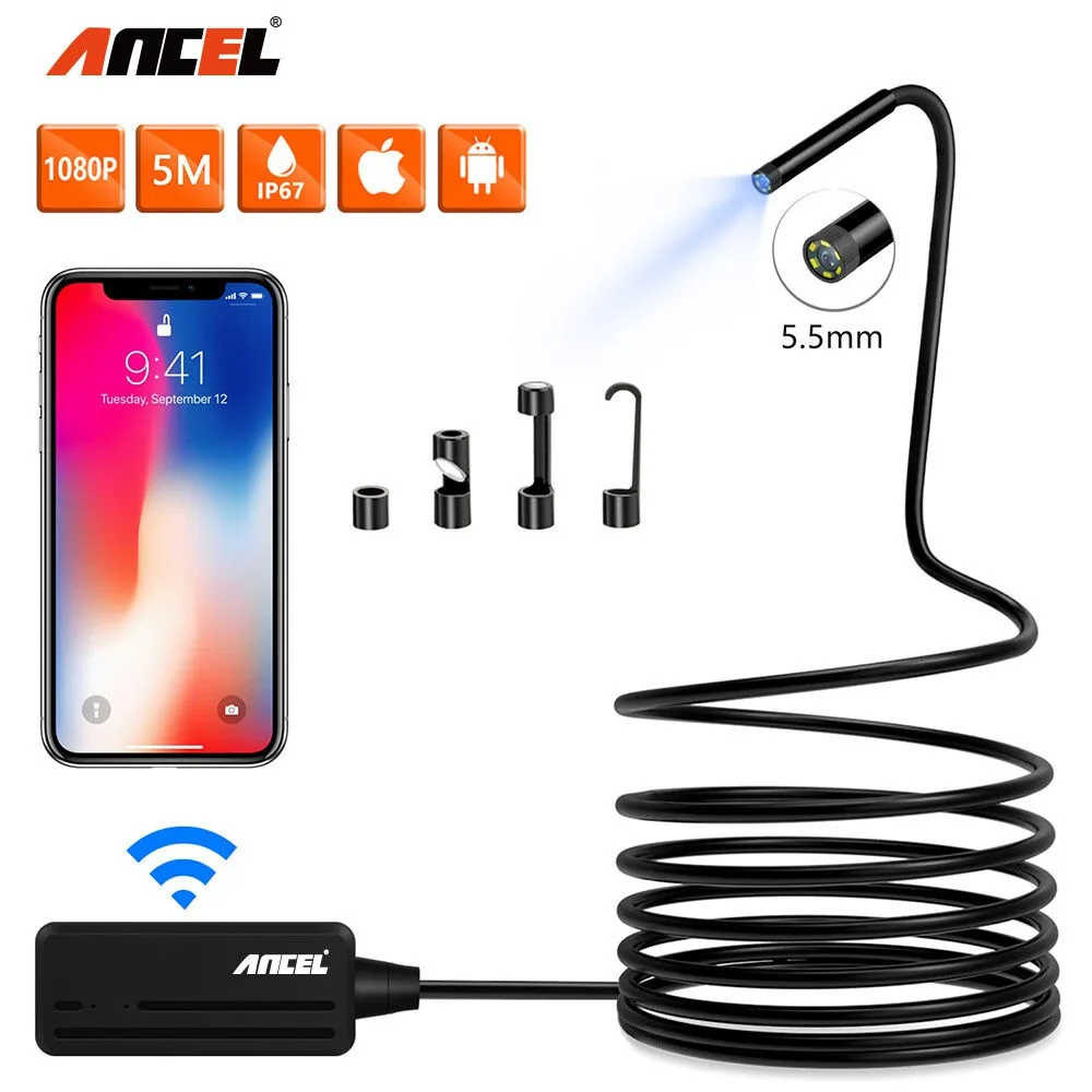 

Эндоскоп ANCEL W655, 5,5 мм, Wi-Fi, HD, 1080P, 6500K