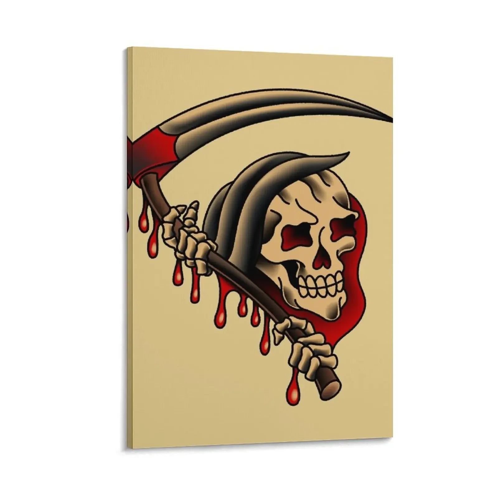 

Salty-Dog American Traditional Grim Reaper Canvas Painting Decoration wall room decorations for men