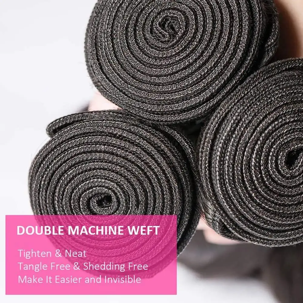 Brazilian Body Wave Human Hair Bundles Natural Black 1/3 Pieces Deal 100% Human Hair Bundles Remy Wavy Weave Extensions