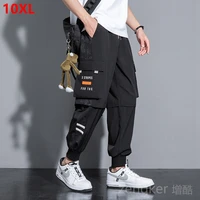 10XL spring and summer work trousers men's loose small foot thin section fatty casual trousers large size men's sweatpants 9XL 1