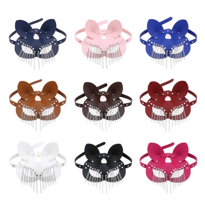 

European and American Punk Style Novel Chain Leather Mask Party Masquerade Party Men and Women Decorative Mask Eye Mask