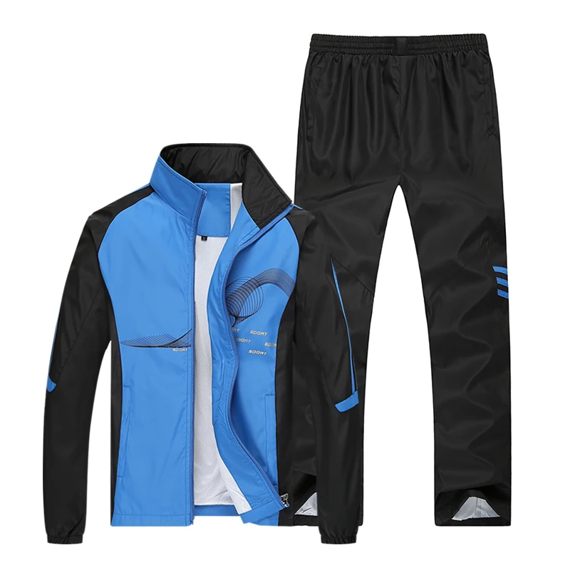 

Men's Tracksuit Sportswear Men New Spring Autumn Sets 2 Piece Jacket+Pant Young Male Wear Casual Training Asia Size L-5XL