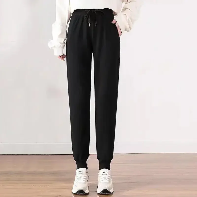 

Autumn Casual Solid Mid-waist Straight Pants for Women 2023 Fashion Sporty Cotton Loose Sweatpants Streetwear Trousers 29672