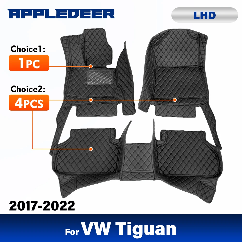 Car Floor Mats For Volkswagen VW Tiguan-21 20 19 18 Auto Foot Pads Automobile Carpet Cover interior accessories