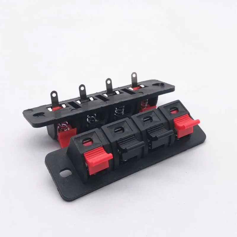 

2Pc Plastic 4Position Connector Terminal Push In Jack Spring Load Audio Speaker Terminals Breadboard Clips voice box loudspeaker