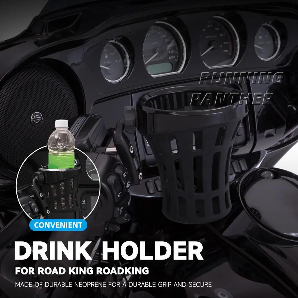 

FOR ROAD KING ROADKING Drink Holder Habitat Chrome and Rubber Chrome DRINK HOLDER WITH PERCH MOUNT