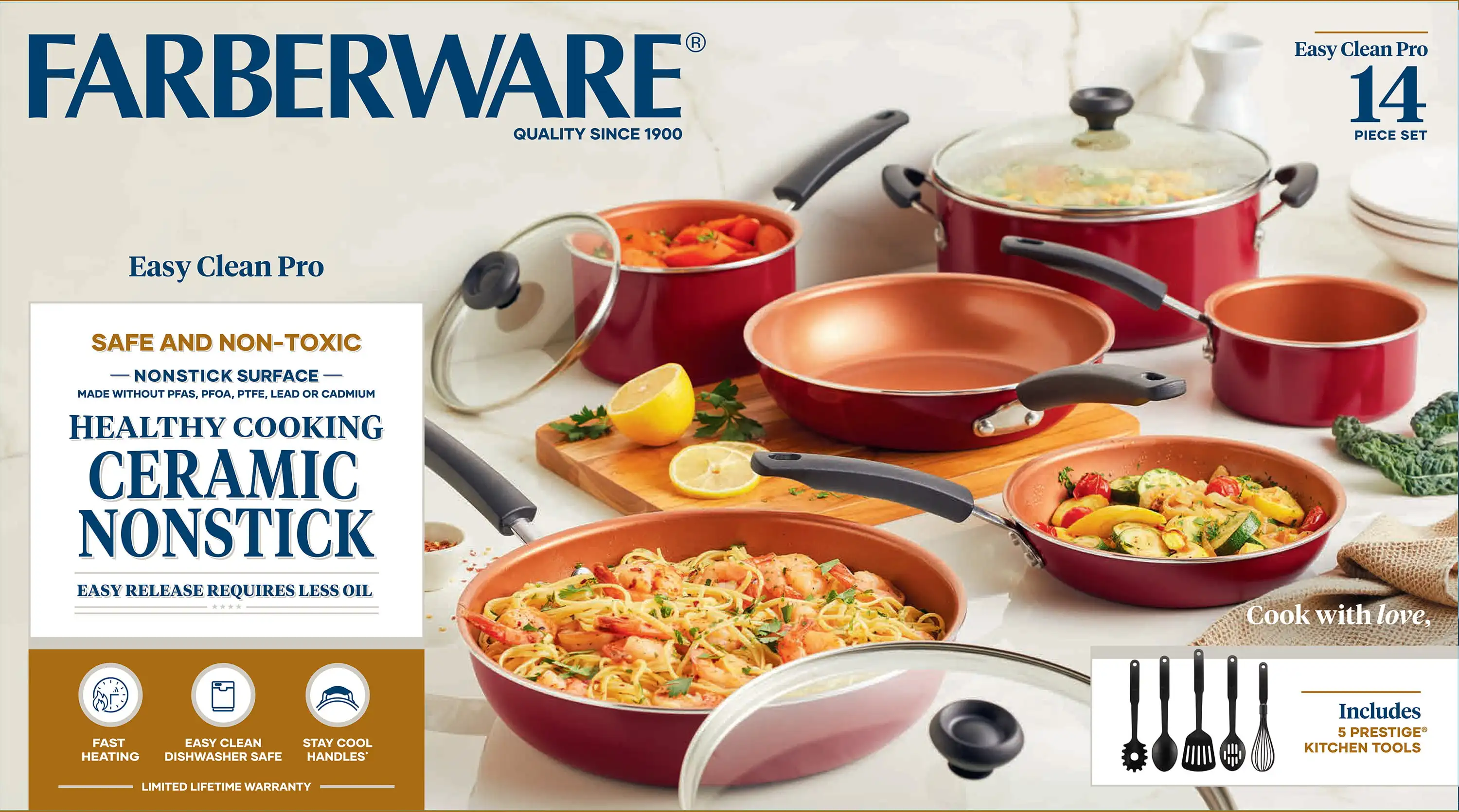 Performance Pro Ceramic Nonstick 7-Piece Cookware Set