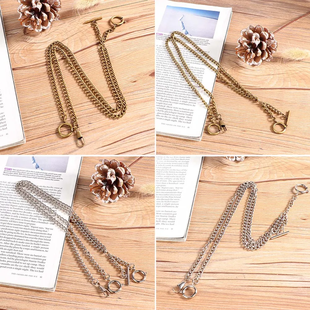 Catena Per Orologio Da Tasca Vintage 44cm - Bronzo, Stile Retrò - Foto 9