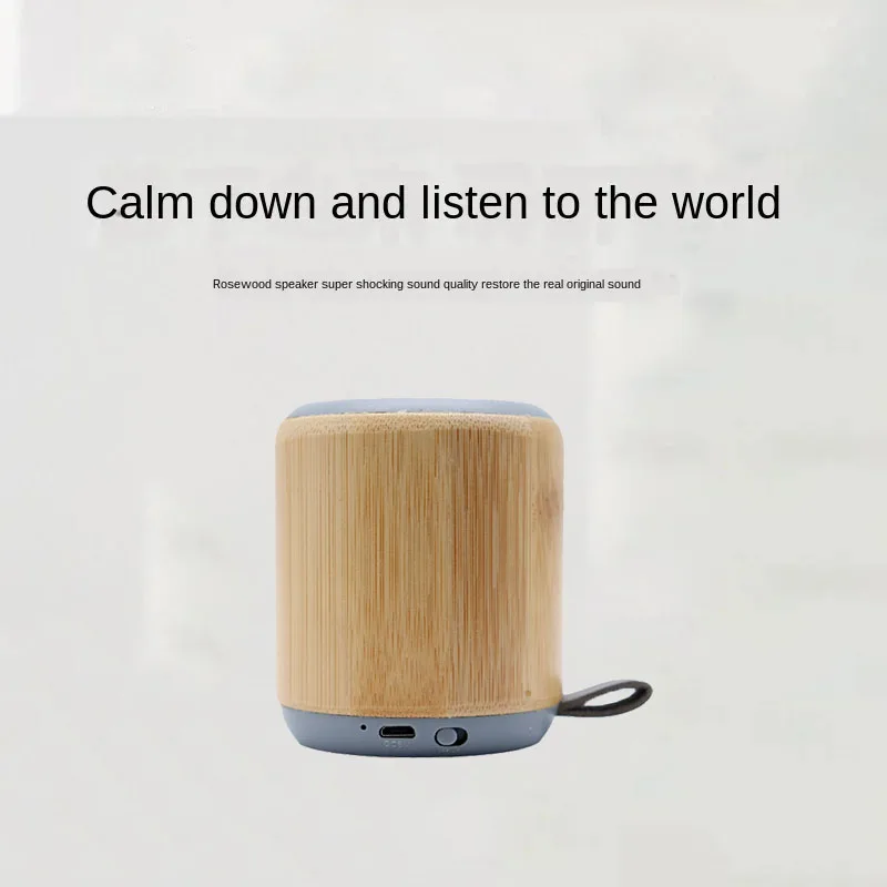 Bamboo Wood Eco-friendly Mini Portable Bluetooth Speaker Desktop Wireless Audio
