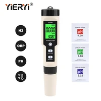 Yieryi Hydrogen Water Tester Monitor 4 in 1 H2 PH ORP TEMP Meter Reactive Oxygen Analyzer ATC 0-2400PPb for Aquariums Pools Spa 1