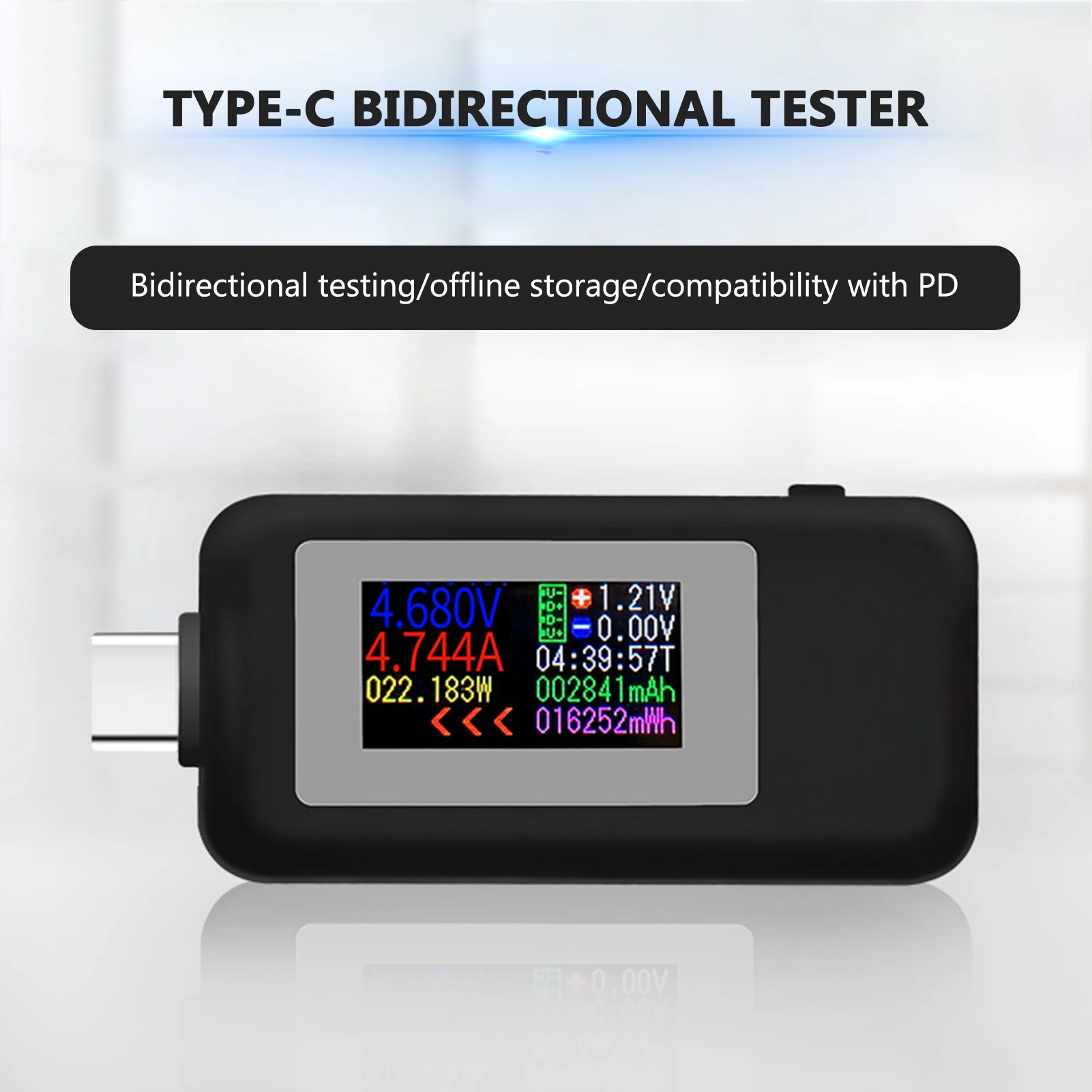 Type-C Bidirectional Tester For Current Voltage Portable Cable Charger Detector Tool For Cell Phone Charging Tester