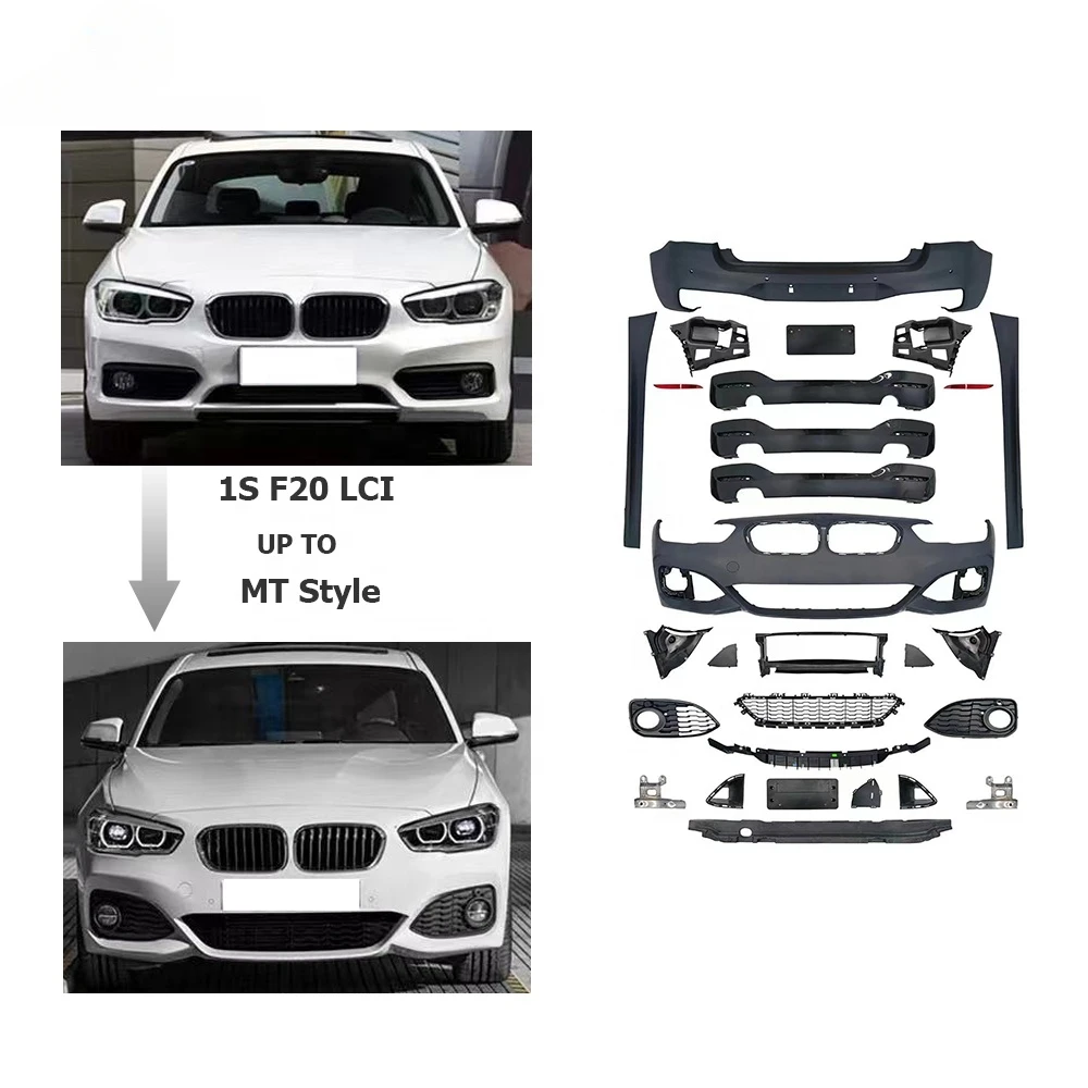 

MT спортивный стиль кузова для BMW F20 LCI обновление автомобильный бампер боковая юбка задняя губа автомобильные аксессуары с или без тумана