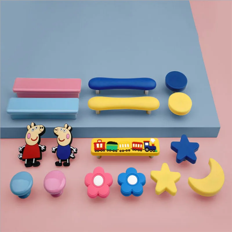 

Children Room Cartoon Environmentally Friendly Soft Rubber Knobs Moon Star Wardrobe Handle Garden Door Handle Cabinet Knobs