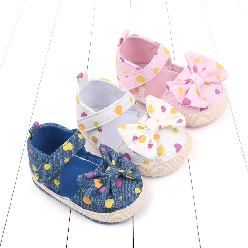 Baby Girl Spring and Summer Sandal Cute Bowknot Dots Soft Cotton High Quality Newborn Toddler 0-12 Months 2023 Baby New Fashion