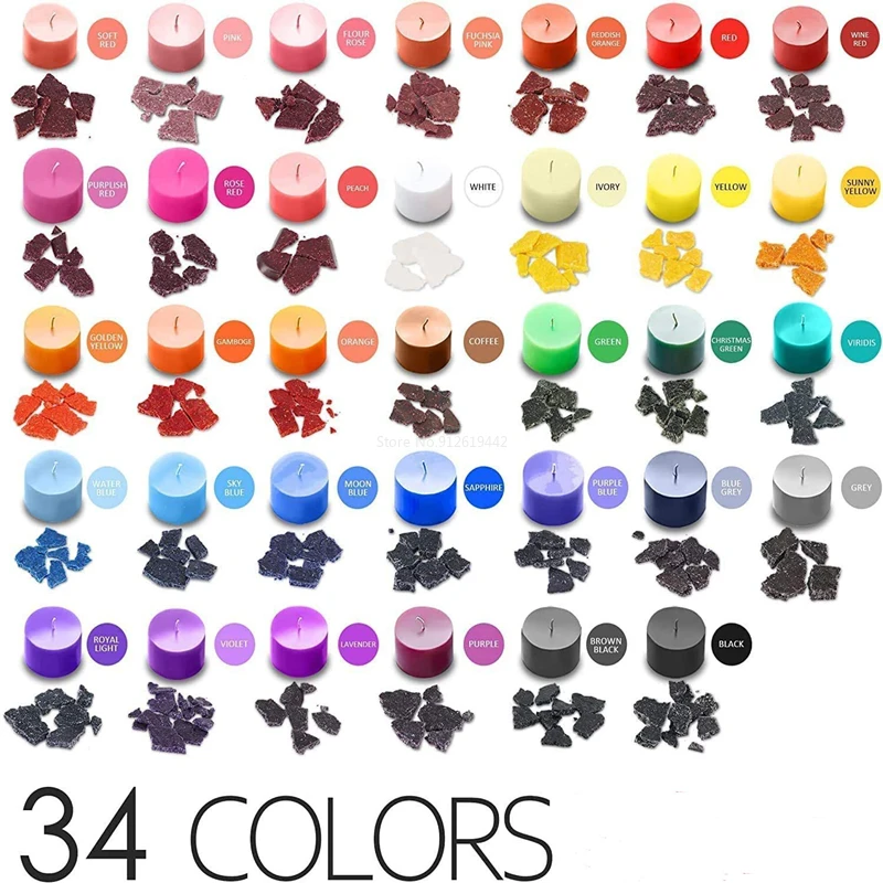 Candle Dyes Pigment Soy Candle Wax Pigment Candle Dyes Kit 34-color candle dye diy scented candle making pigment flake soy wax pigment color block soy making kit diy supplies
