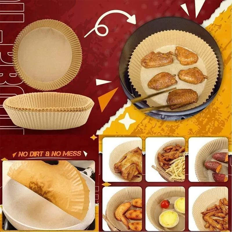 

50/100PCS air fryer and plate greaseproof papermat oil-absorbing paper baking oven barbecue silicone oilpaper