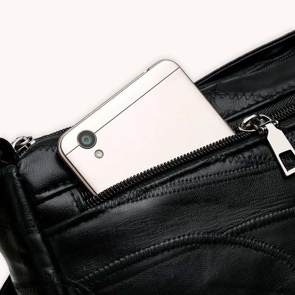 Women's Crossbody Shoulder Bag, Solid Colour Leather Handbag_voghion.com