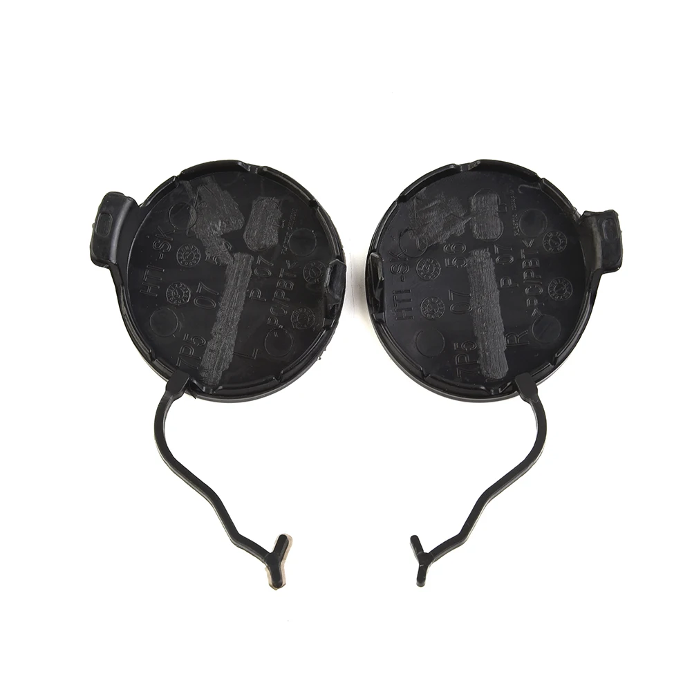 

Bumper Tow Hook Front Left Right BLACK New Plastic Unpainted 2pcs 5cm 95850515500 95850515600 Drag Hook Eye Cover