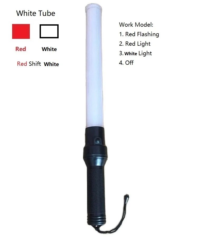 54cm*4cm Outdoor White Tube LED Road Traffic Safety Signal Double Warning Light Flashing Wand Rod